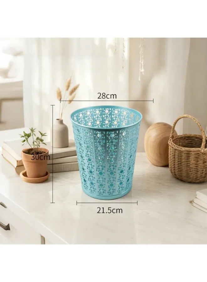 Thickened Metal Hollow Trash Can, Light Luxury Hollow Mesh Waste Bin, Multi Color Durable Metal Waste Basket For Bedroom Office Bathroom Home Decor - Image 1