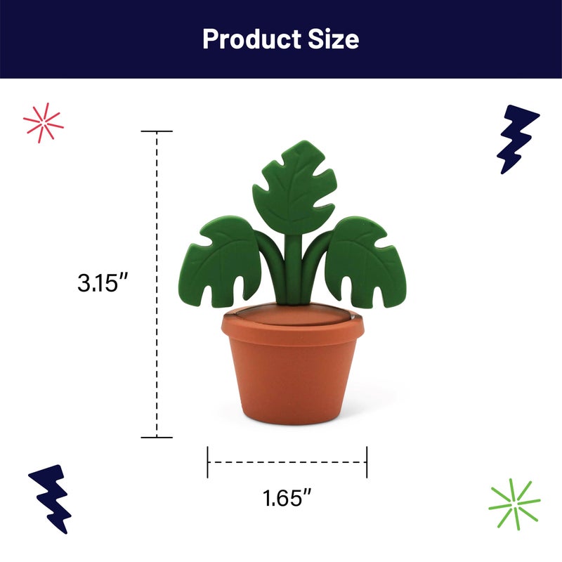 GOOFBALLS Mini Garden Figurines for Desk Decor â€“ Cute Accessories for Fairy Gardens, Terrariums, Succulent Pots & Office Spaces â€“ Tiny Plant Decor Statues - Monstera - Image 2