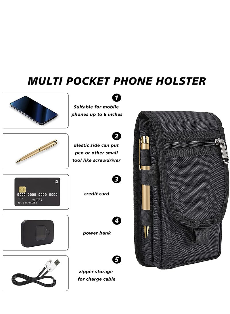 Dark Horse Multi-Purpose Phone Belt Pouch, Tactical Cell Phone Holster, Molle Carrying Case, Men's Waist Pocket for Hiking, Camping, Tool Holder - Image 4