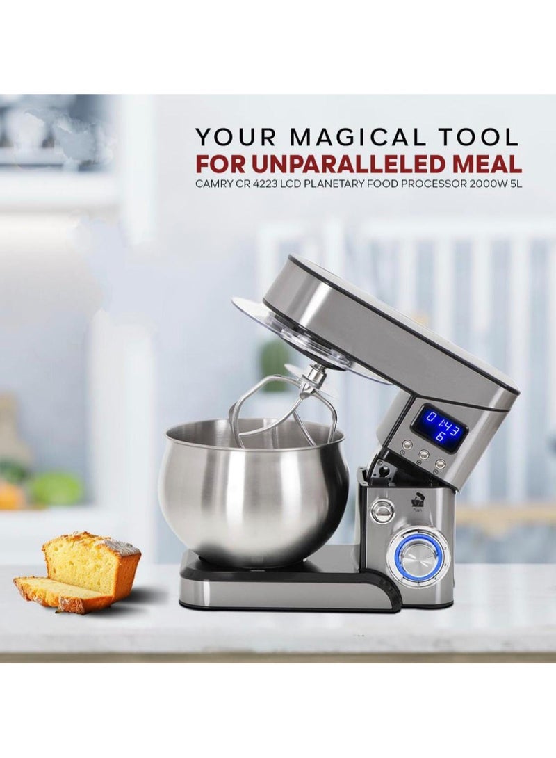 Mebashi Stand Bowl Mixer 10L Capacity Black Steel, 2000W Electric Kitchen Mixer with LED Indicator, Dough Mixer for Baking, Food Prep, and Kneading - Image 3