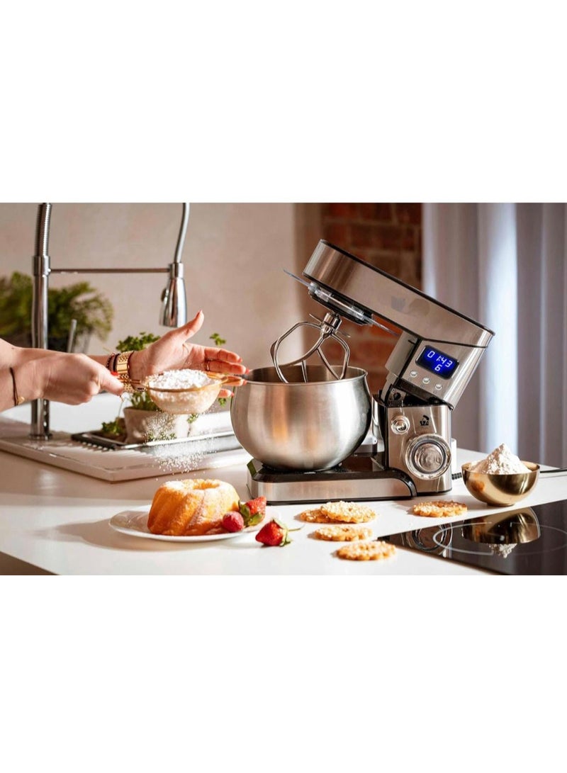 Mebashi Stand Bowl Mixer 10L Capacity Black Steel, 2000W Electric Kitchen Mixer with LED Indicator, Dough Mixer for Baking, Food Prep, and Kneading - Image 4
