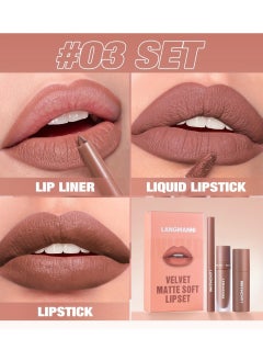 3 in 1 Matte Soft Lip Set Lip Liner Liquid Lip Gloss and Lipstick Combo Set Soft Smooth Natural Lip Contour Set Waterproof and Long Lasting Effect All in One Lip Makeup Gift Set 03 - pzsku/Z47C46389355EC0CEF4D9Z/45/1741258916/0e763928-658b-49d4-af5a-6999744951ec