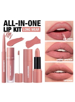 3 in 1 Matte Soft Lip Set Lip Liner Liquid Lip Gloss and Lipstick Combo Set Soft Smooth Natural Lip Contour Set Waterproof and Long Lasting Effect All in One Lip Makeup Gift Set 03 - pzsku/Z47C46389355EC0CEF4D9Z/45/1741259215/97212d53-17c3-4e45-9c91-ced1f40d22b0