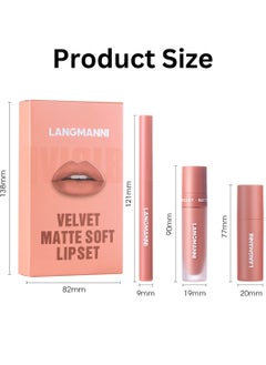 3 in 1 Matte Soft Lip Set Lip Liner Liquid Lip Gloss and Lipstick Combo Set Soft Smooth Natural Lip Contour Set Waterproof and Long Lasting Effect All in One Lip Makeup Gift Set 03 - pzsku/Z47C46389355EC0CEF4D9Z/45/1741259290/df299482-0279-4865-894a-cca0c9af8fef