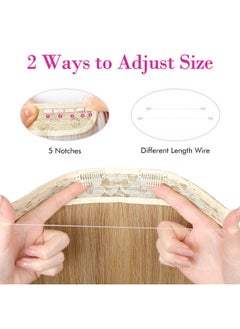 REECHO Invisible Wire Hair Extensions With Transparent Headband Adjustable Size Removable Secure Clips In Straight Secret Hairpiece For Women (20 Inch (Pack Of 1), Light Blonde)  - Image 3