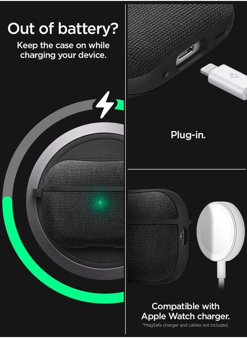 Spigen - Urban Fit Airpods Pro 2 Case Cover (2nd Generation) with Carabiner - Black - Image 1
