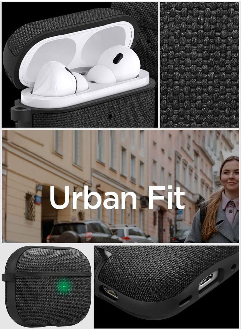 Spigen - Urban Fit Airpods Pro 2 Case Cover (2nd Generation) with Carabiner - Black - Image 1