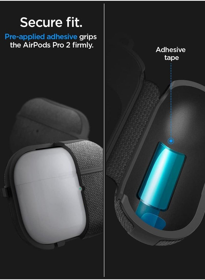 Spigen - Urban Fit Airpods Pro 2 Case Cover (2nd Generation) with Carabiner - Black - Image 1