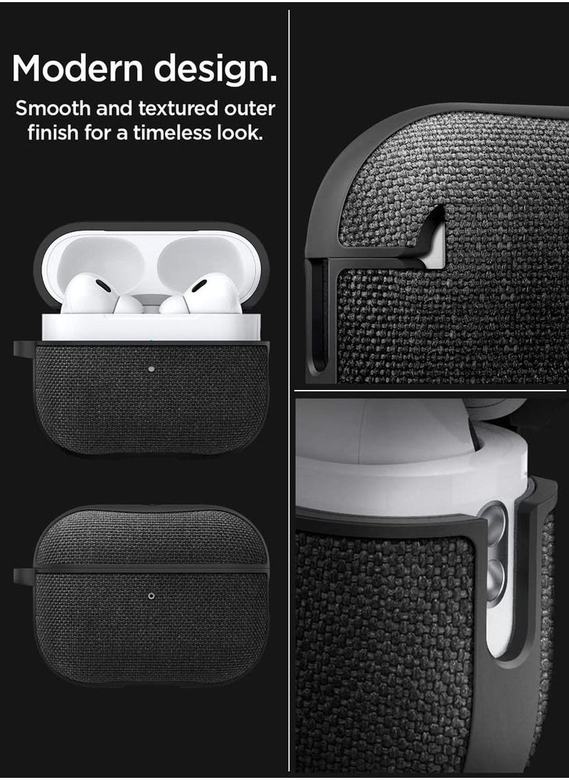 Spigen - Urban Fit Airpods Pro 2 Case Cover (2nd Generation) with Carabiner - Black - Image 1