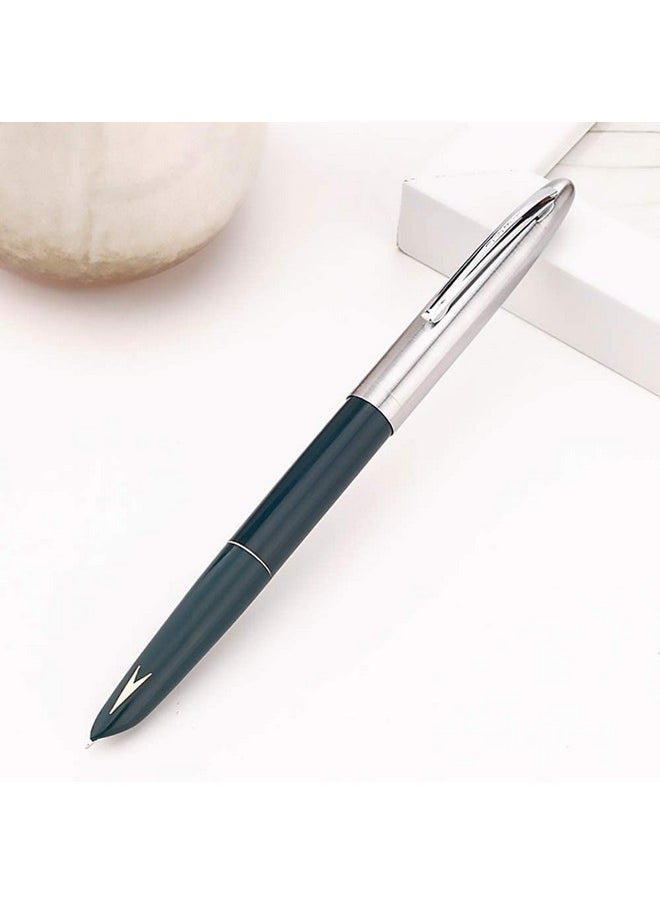 Success Stationery Success Stationery Hero Pen Fountain Pen for Students Smooth Iridium Tip Nib Refillable Ink Pen Gold Arrow Pattern Model 329 Silver Trim Cap Black Green Maroon - Pack of 3  - Image 4