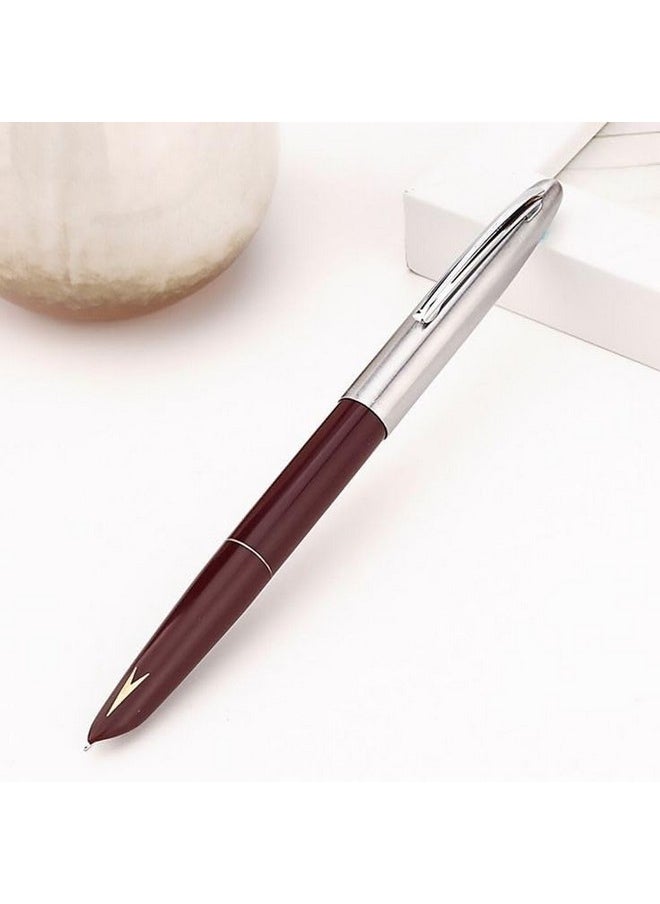 Success Stationery Success Stationery Hero Pen Fountain Pen for Students Smooth Iridium Tip Nib Refillable Ink Pen Gold Arrow Pattern Model 329 Silver Trim Cap Black Green Maroon - Pack of 3  - Image 5