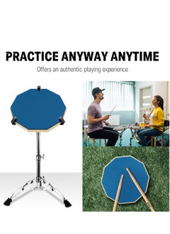 Generic Drum Practice Pad 8 Inches Silent Practice Drum Pad 2-Sided  - Blue  - Image 3