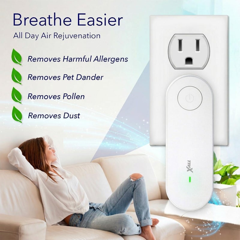 X-All Air Ionizer Mini Air Purifier - Plug-In Air Purifier for Bedroom, Home, Office - Freshens Air from Pets, Cooking, Trash, and Smoke - Image 5