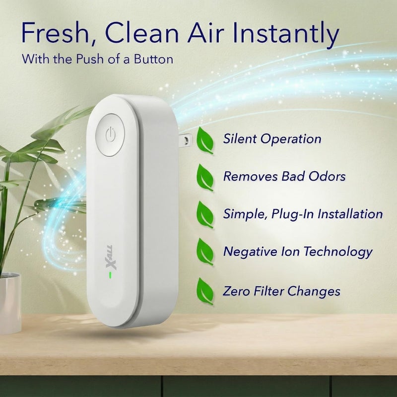 X-All Air Ionizer Mini Air Purifier - Plug-In Air Purifier for Bedroom, Home, Office - Freshens Air from Pets, Cooking, Trash, and Smoke - Image 2