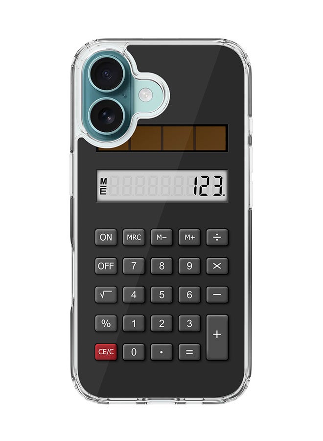 Stylizedd For iPhone 16 Case [Compatible with MagSafe] Slim Magnetic cover Clear Phone Case - Calc (Black) - Image 1