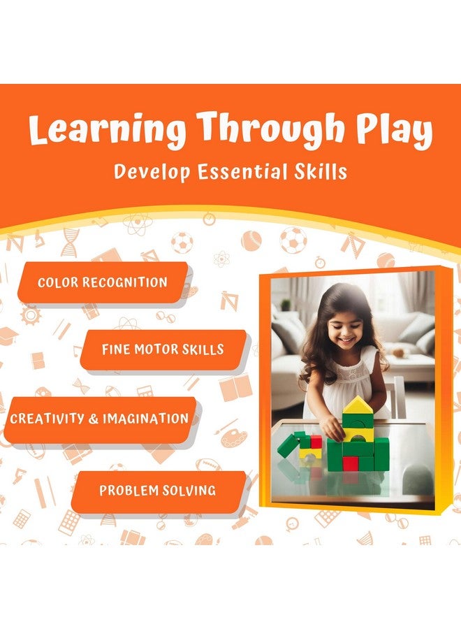 Skillofun Wooden Building Block Set, Inspire Creativity and Learning with 50 Vibrant Blocks - Enhance Hand-Eye Coordination, Fine Motor Skills, and Color Recognition for Toddlers and Kids Aged 1+ - Image 4