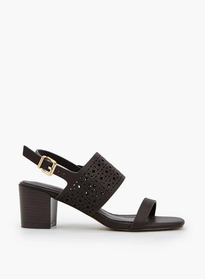 Flora Bella Women Cutwork Block Heel Sandals
