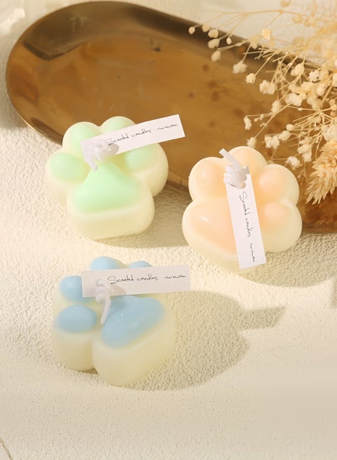 4PCS Cat Paw Shaped Scented Candle,100G Animal Aroma Soy Wax Decorative Candle for Table Photo Prop Birthday Gift,Prefect for Meditation Stress Relief Mood Boosting Bath Yoga - Image 3