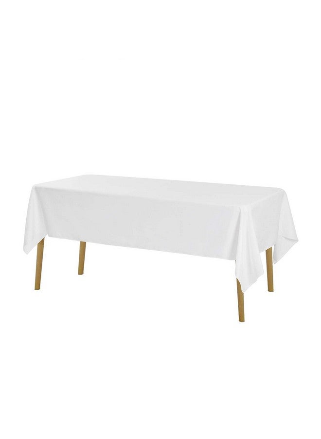 Cupuamon Rectangle Tablecloth 60x102 inch Washable Polyester Fabric Table Cloth for Wedding Party Dining Banquet Decoration（60x102, White） - Image 2
