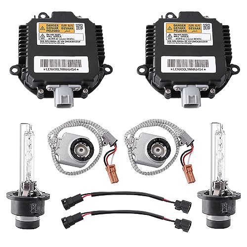 Hiolpen 2 Packs HID Headlight Ballast W/Igniter & D2S Bulb for Infiniti EX35 EX37 FX35 FX37 FX45 FX50 G35 G37 JX35 Q50 Q60 Q70 QX56 QX60 QX70 QX80 28474-89904,28474-8991A Xenon Ballast Control Module - Image 1