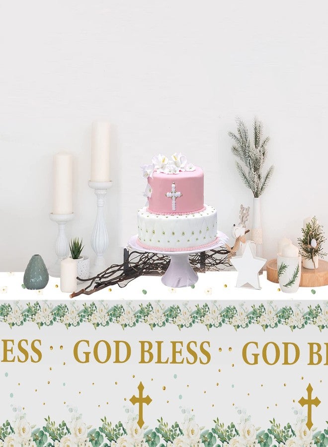 Makarios مفرش طاولة مكاريوس مكون من 3 قطع، مفرش طاولة للتعميد، عليه صورة الله، صليب، مفرش طاولة للمناولة الأولى (أخضر) - Image 5