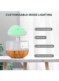 Bonira Bonira Humidifier for Home Cloud Rain Diffuser Snuggle Cloud Light Humidifier Raindrop Humidifier Relaxing Sound Mushroom Waterfall Lamp Essential Oil Diffuser for Home Office Rain Cloud  - Image 2