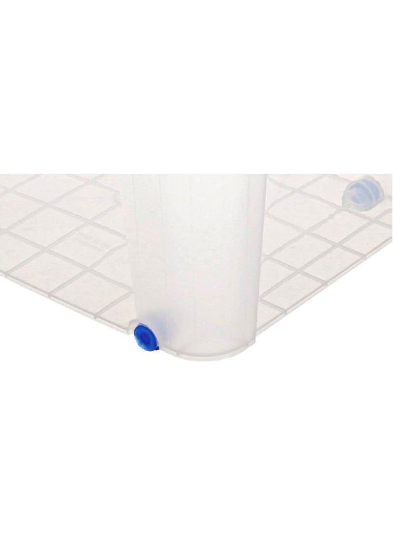 El Watania Light Transparent Clear Plastic Box with Wheels and Cover - Image 2