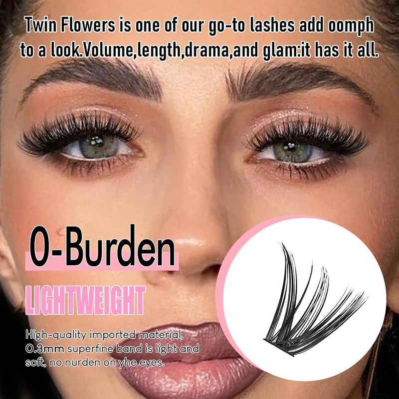 Azenlo Natural Lash Clusters Kit Wispy Eyelash Clusters 120 pcs Cluster Eyelash Extensions C Curl Individual Lashes 10-16 mm Mix Length Natural Look (50D KIT 120 Pcs) - Image 3