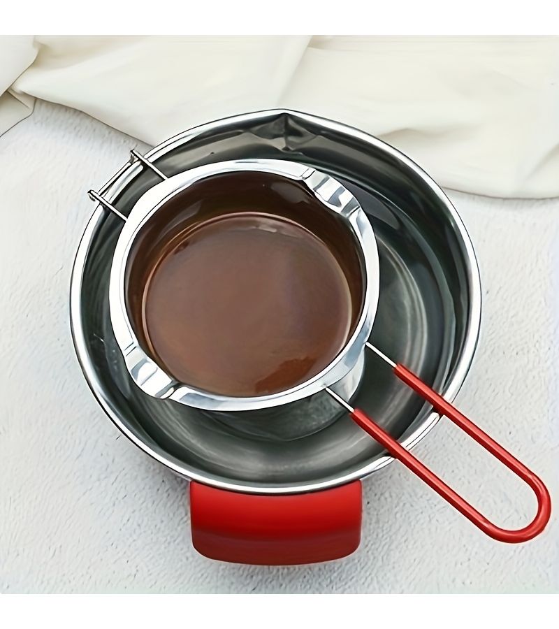 Stainless Steel Melting Bowl Chocolate Heating Pot Cheese Fondue Baking Dessert Tool Caramel Pot Suitable For Heating Cheese And Butter Ideal For Kitchen Baking And Outdoor Camping - Image 3