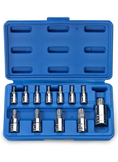 Neiko 10086A 6 Point Torx Plus Bit Socket Set, 1/4-Inch, 3/8-Inch and 1/2-Inch Drive, TP8 - TP60, 12-Piece