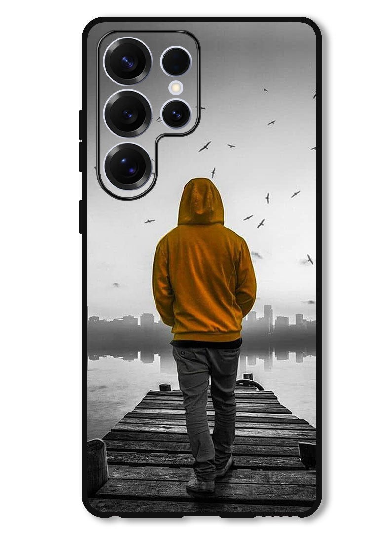 Theodor Protective Case Anti Scratch Shock Proof Bumper Cover For Samsung Galaxy S25 Ultra Sad Boy Walking - Image 1