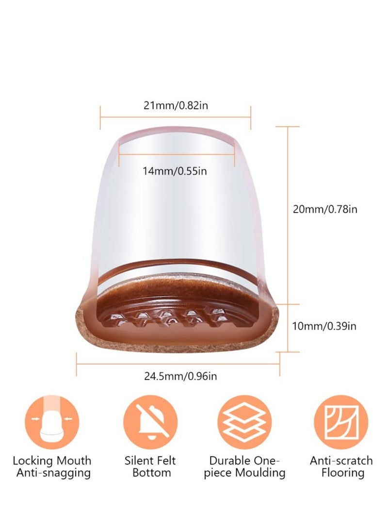 16 PCS Silicone Chair Leg Floor Protectors with Thickened Felt Round High Elastic Furniture Leg Protectors Chair Leg Caps for Protecting Hardwood Floors from Scratches and Noise - Image 2