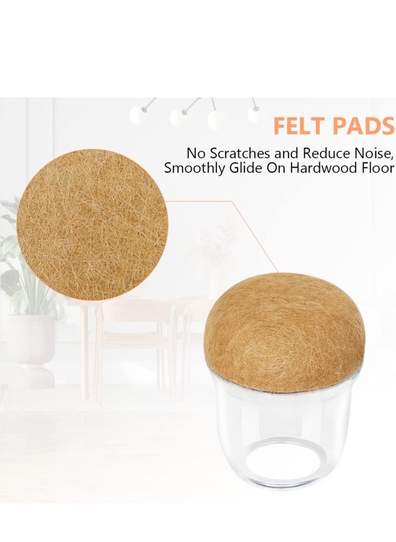 16 PCS Silicone Chair Leg Floor Protectors with Thickened Felt Round High Elastic Furniture Leg Protectors Chair Leg Caps for Protecting Hardwood Floors from Scratches and Noise - Image 5