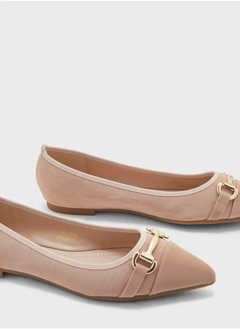 ELLA Horse Bit Trim Pointed Flat Shoe