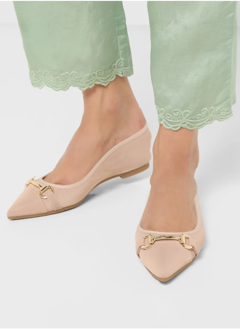 ELLA Horse Bit Trim Pointed Flat Shoe