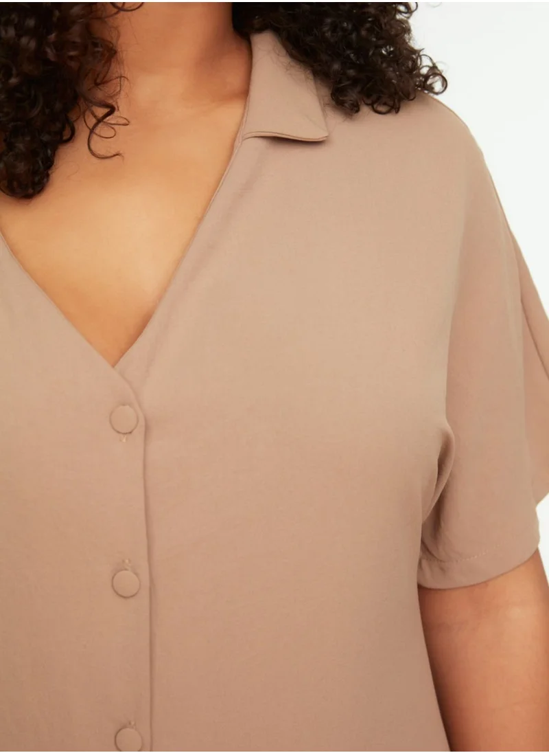 Trendyol Curve Button Detail Knitted Dress
