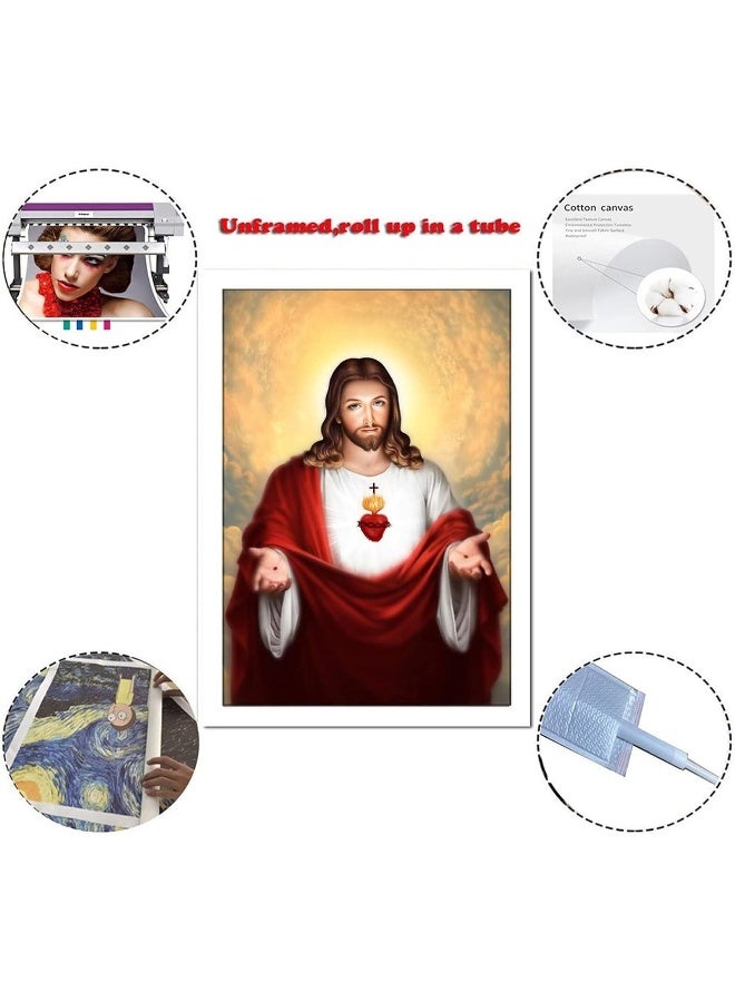 FireDeer Catholic Jesus Poster Print On Canvas Painting Christian God Pictures for Living Room No Frame - Image 2