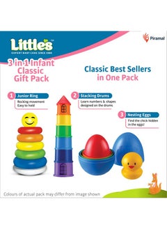 Little's Little's 3 in 1 Infant Classic Gift Pack I Activity & Learning Toys for Babies I Multicolour I Infant & Preschool Toys I Develops fine Motor Skills & Reasoning Skills | 5 Months and Above  - Image 3