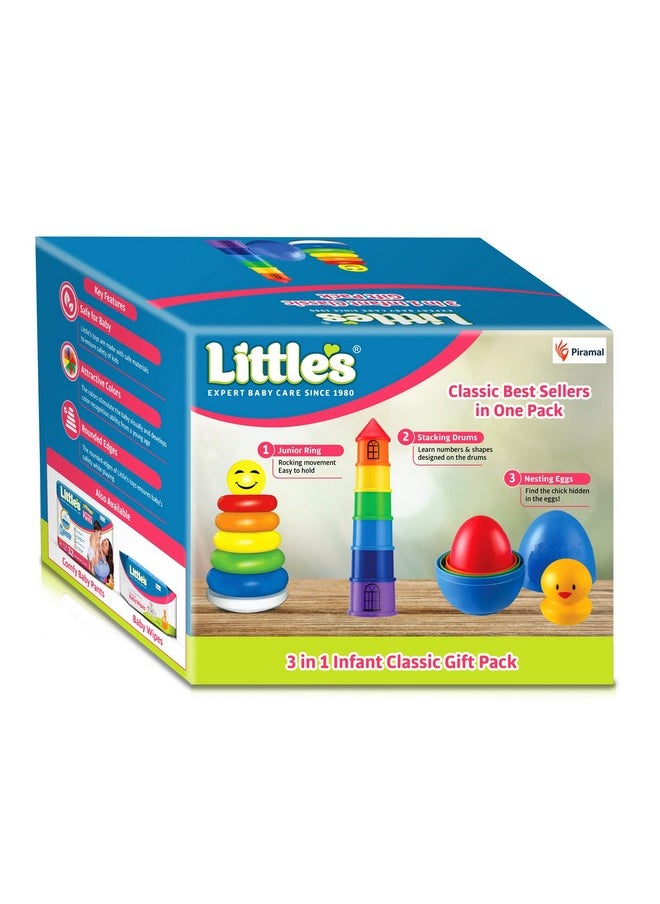 Little's - Little's 3 in 1 Infant Classic Gift Pack I Activity & Learning Toys for Babies I Multicolour I Infant & Preschool Toys I Develops fine Motor Skills & Reasoning Skills | 5 Months and Above - Image 1