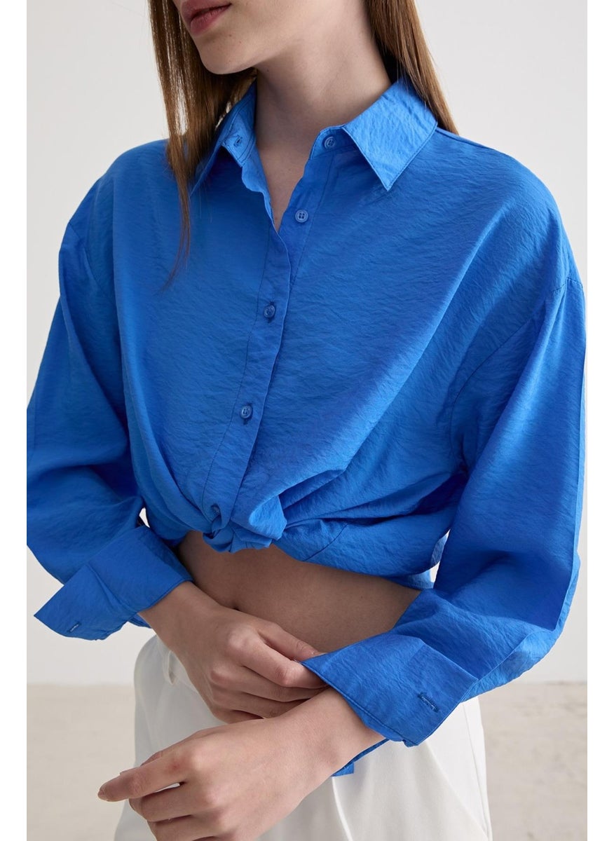 Women's Long Sleeve Front Short Back Long Oval Skirt Shirt - pzsku/Z47C503ACDF84CEBDF4C7Z/45/_/1739796152/a9a591c4-2110-4a86-b465-07d569106fd5