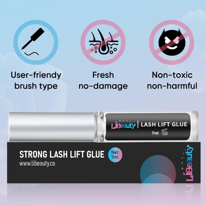 Libeauty Lash Lift Glue, Eyelash Adhesives, Eyelash Perm Glue Strong Sticky Eyelash Lifting Glue for Lash Perming or False Eyelashes Dissolves Quickly in Water - Image 2