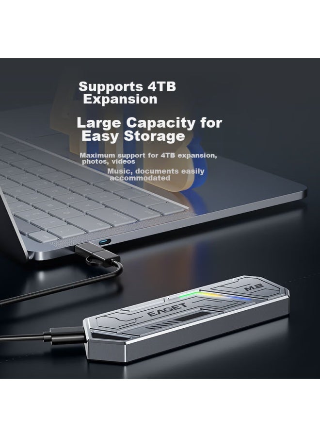 Eaget M.2 Nvme Protocol External Hard Drive Enclosure, Aluminum Shell, Type-c 3.2 Interface, Ssd External Enclosure, Laptop M2 Enclosure - Image 2