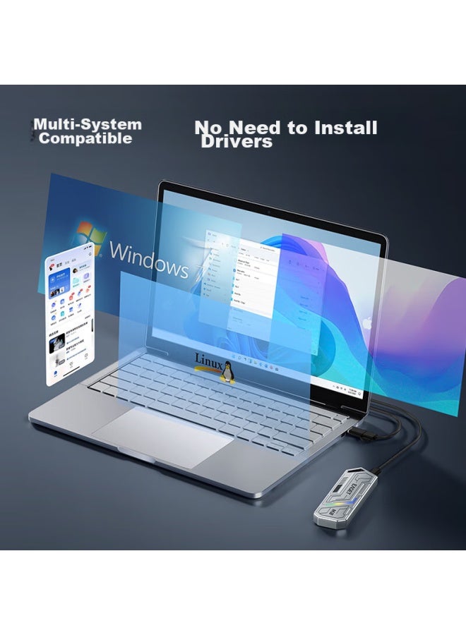 Eaget M.2 Nvme Protocol External Hard Drive Enclosure, Aluminum Shell, Type-c 3.2 Interface, Ssd External Enclosure, Laptop M2 Enclosure - Image 4