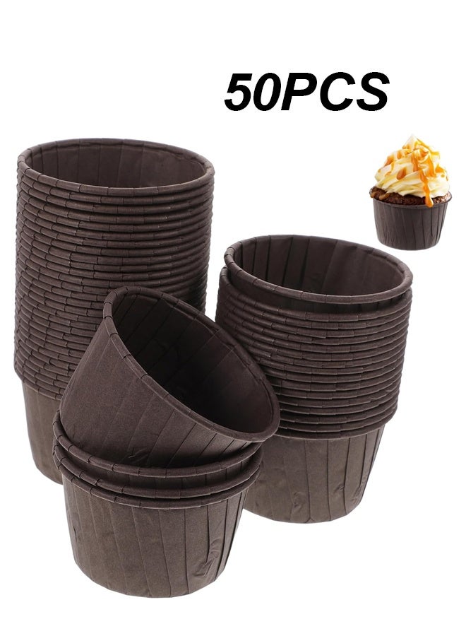 50 قطعة من أكواب خبز الكب كيك، بطانات ورقية للكب كيك بحجم قياسي، أغلفة مقاومة للدهون للاستخدام مرة واحدة لحفلات الزفاف وأعياد الميلاد والقهوة - Image 1
