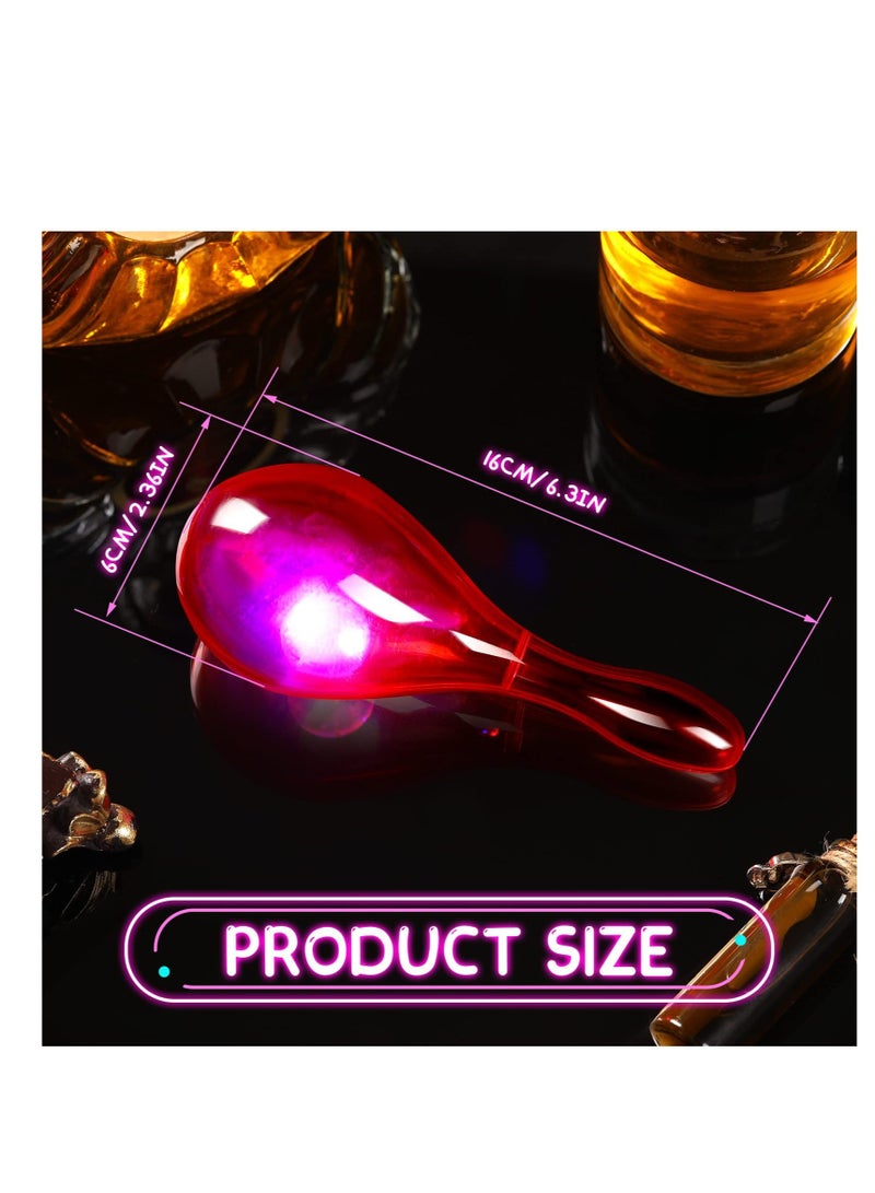 Excefore ماراكس حفلة الفايستا ، هزاز LED وامض نيون ، 10 قطع 6.3 بوصة ماراكس بلاستيكية صغيرة مضيئة ، زينة مكسيكية للأصوات ، للأطفال وزينة حفلات عيد الميلاد ذات الطابع (5 ألوان) - Image 2