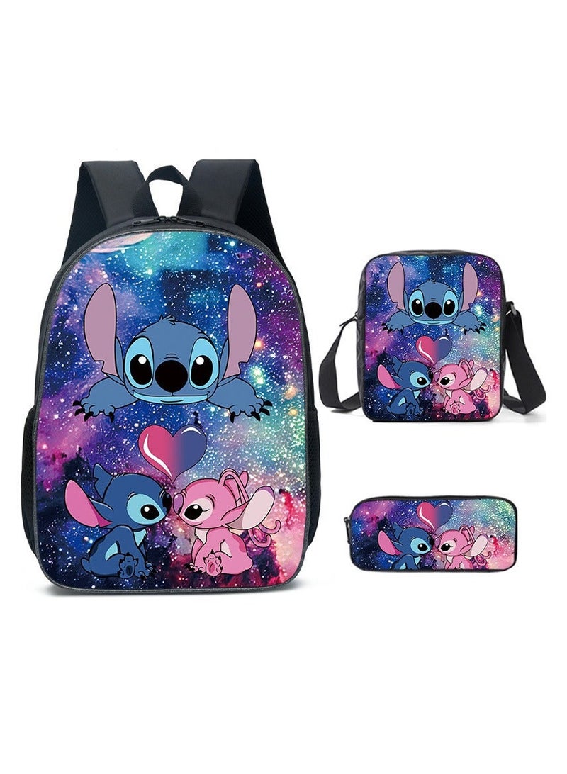 Stitch Primary And Secondary School Students' Three-Piece Backpack 29*42*16c