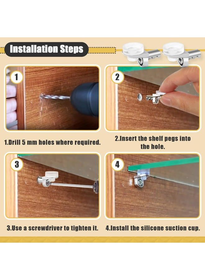 Iffitya 50 Pcs 1/5 Inch 5mm Shelf Pins - Cabinet Shelf Pegs with Silicone Suction Cups, Heavy Duty Shelf Pins for Support Kitchen Furniture, Shelf Pegs 5mm - Image 5