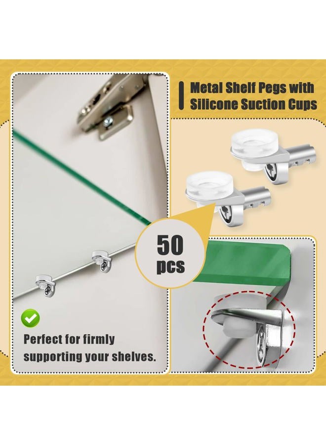 Iffitya 50 Pcs 1/5 Inch 5mm Shelf Pins - Cabinet Shelf Pegs with Silicone Suction Cups, Heavy Duty Shelf Pins for Support Kitchen Furniture, Shelf Pegs 5mm - Image 2