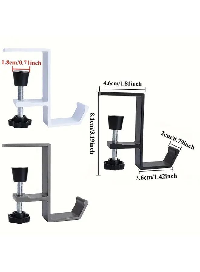 Black Adjustable Desk Hook No Drill Installation Wall Mount Space Saving Storage - Image 4