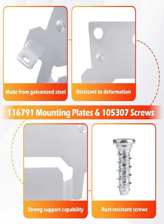 ulapithi 116791 Mounting Plates Replacement for IKEA Bed Frame Brackets Part #116791 (2 X Mounting Plate) and 105307 (6 X Screws) Spare Hardware Parts Compatible Hemnes Malm Brimnes Ingatorp Tarva Kritte - Image 3
